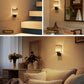 YANSUN 2-Pack 1W Dusk to Dawn Plug-in Night Lights Boho Fabric Shade 2700K Warm White LED Night Lights with Gold Ring Accent Dimmable for Bedroom Hallway