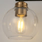 YANSUN 22 in. 3-Light Black and Gold for Bathroom Vanity Light with Clear Glass Shades Wall Sconce