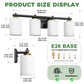 YANSUN 24 in. 4-Light Black and Gold Bathroom Vanity Light with Cylinder Frosted Glass Shade for Vanity or Dressing Room