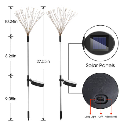 YANSUN LED Firework Garden Lights - 120 LEDs, Warm White, 40 Copper Wires (2-Pack)