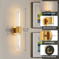 YANSUN 2-Pack Bubble Acrylic Copper LED Wall Sconce Remote Control Remote Timer Dimmable Wall Light for Living Room Hallway