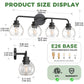 YANSUN 4-Light Black Vanity Light Fixture with Clear Globe Glass Shades Modern Bathroom Wall Sconce E26