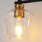 YANSUN 22 in. Black and Gold 3-Light Vanity Light with Clear Glass Shade for Vanity Powder Room Dressing Room