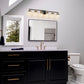 YANSUN 40 in. 6-Light Black and Gold Metal Vanity Light with Dimmable No Bulbs Included