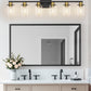 YANSUN 40 in. 6-Light Black and Gold Metal Vanity Light with Dimmable No Bulbs Included