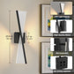 YANSUN 2-Pack Windmill Spot LED Wall Light, Built-in LED, 2700K-6000K, Sand Black Finish, Timer