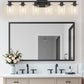YANSUN 40 in. 6-Light Black Metal Dimmable Vanity Light with Clear Cylinder Glass Shades for Bathroom Vanity Light or mirror