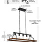 YANSUN 5-Light Island Pendant Light, Brown Metal Frame, Non-Integrated Design, Bulbs Not Included