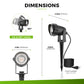 YANSUN 2-Pack Dusk-to-Dawn Outdoor LED Spotlights - IP66 Waterproof 8.27in Stake, UL 3-Prong Cord, 5W 450LM 2700K Warm Glow for Yard