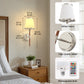YANSUN Set of 2 Octopus-Claw Leather Arm Wall Lights, White Chrome Finish, 2W, RGBCW Dimmable