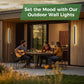 YANSUN 35.4 in. 1-Light Black Integrated LED Outdoor Wall Light Waterproof Porch Lantern Sconce 000/6000 K Color Temperature