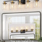 YANSUN 34 in. 5-Light Black and Gold Bathroom Vanity Light Fixture with Clear Glass Shades for Over Mirror