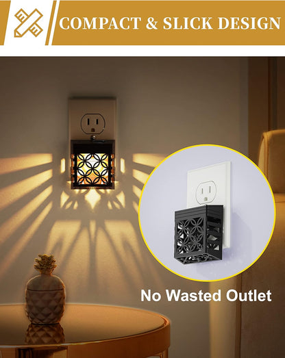 YANSUN 0.5-Watt Integrated LED Dimmable Plug-In Night Light, Warm 3000K, Dusk to Dawn, 4-Pack