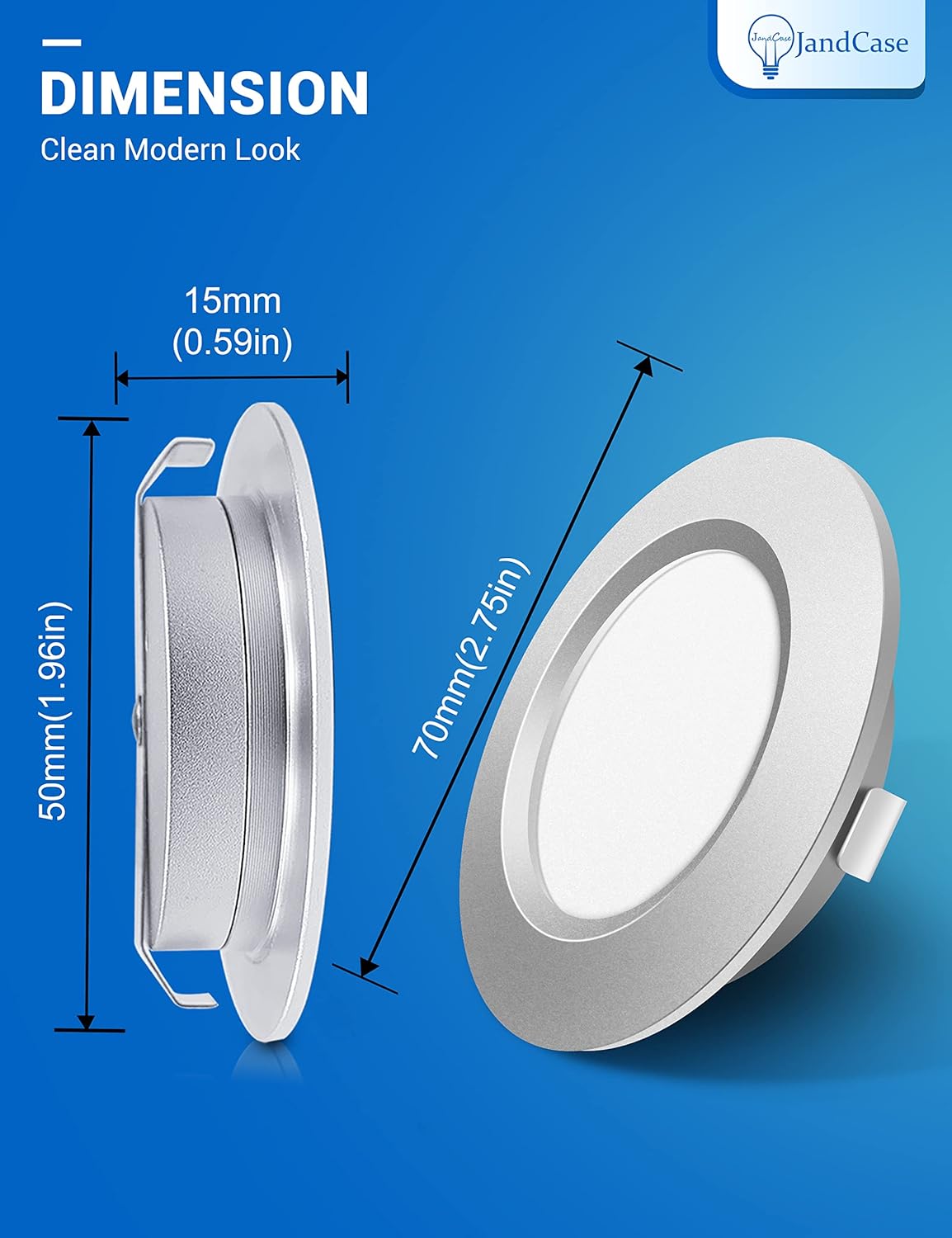 YANSUN4-Pack 5W RV Recessed Downlight, 3000K Warm White Dimmable LED, IP44 Waterproof, with Wiring Nuts for Easy Installation