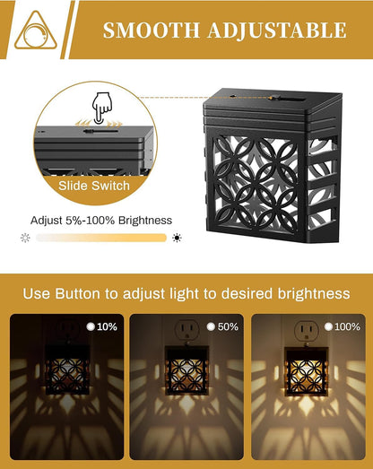 YANSUN 0.5-Watt Integrated LED Dimmable Plug-In Night Light, Warm 3000K, Dusk to Dawn, 4-Pack