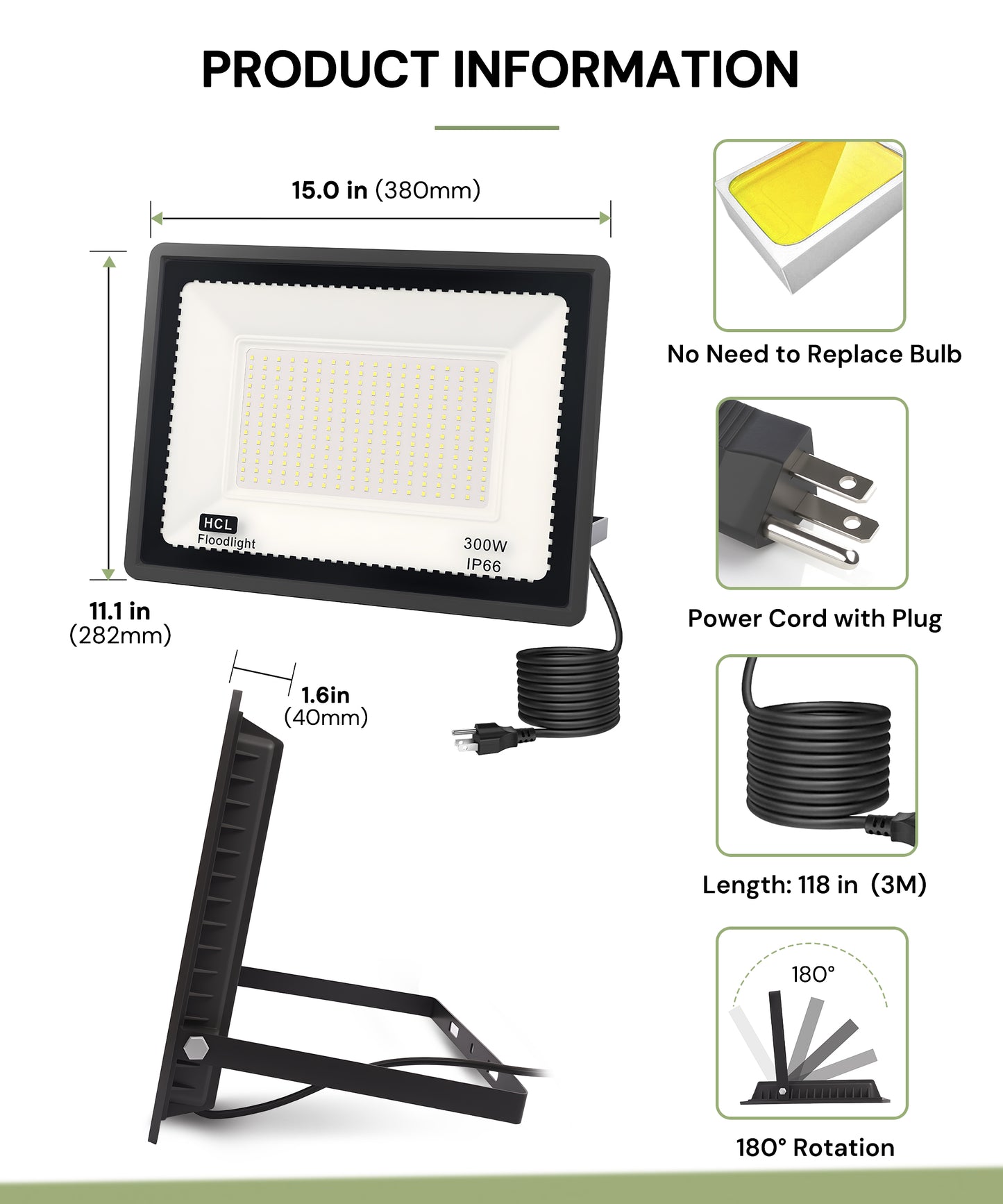 YANSUN 2-Pack High Lumen Outdoor Flood Light with Dusk to Dawn Sensor, IP66 Waterproof, 7024 Lm