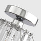 YANSUN 7 in. 1-Light Chrome Modern Crystal Semi Flush Mount Ceiling Light with Cage Design for Hallway, Entryway, or Bedroom