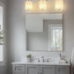 YANSUN 17 in. 3-Light Chrome Vanity Light with Frosted Cylinder Glass Shades Stylish Modern Wall Sconce for Vanity Powder Room