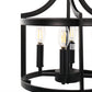 YANSUN 4-Light Black No Decorative Accents Drum Chandelier for Foyer Kitchen Island with No Bulbs Included