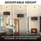 YANSUN 5-Light Gold Drum Chandelier KD Modern Branch Ceiling Light E12 Candle Fixture with Black Shades
