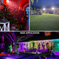 YANSUN 2-Pack Outdoor Flood Lights with Dusk to Dawn Sensor & Multi-Color, IP66 Waterproof