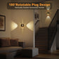 YANSUN 2W Integrated LED Plug-In Night Light, Black Short Square Cylinder Lens, Warm 3000K, Up & Down Beam, 2-Pack