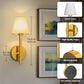 YANSUN 2-Pack Fabric wall lamp Copper LED Wall Sconce RGBCW Remote Control Remote Timer Dimmable Wall Light for Living Room