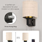 YANSUN 1-Pack 1W Plug-In Dimmable Night Light with Fabric Shade, Warm 2700K LED, Slide Dimmer, US 3-Prong Plug ???¡ì?C Black Base & Copper Finish Accent