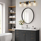 YANSUN 26 in. 4-Light Black and Gold Bathroom Vanity Light with Clear Glass Shades, E26 Wall Sconce Fixture