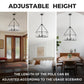 YANSUN 5-Light Black Drum Chandelier Pendant Light with Glass Shade and E12 Base for Dining Room, No Bulbs Included