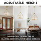 YANSUN 21 in. 5-Light Gold Modern Glass Drum Chandeliers, Dining Room Light Pendant Light Fixtures Over Table