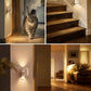 YANSUN 2-Pack 1W White Plug-In Night Lights, Cylindrical Up-Down Wall Lamps, Sliding Dimming, Warm 3000K