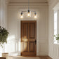 YANSUN 3-Light Chandelier in Brushed Nickel with Clear Glass Shades, a Modern Pendant Light Fixture for Kitchen or Dining Room