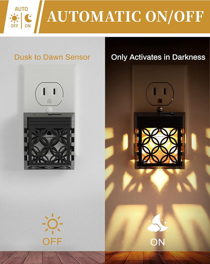 YANSUN 0.5-Watt Integrated LED Dimmable Plug-In Night Light, Warm 3000K, Dusk to Dawn, 4-Pack
