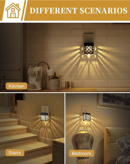 YANSUN 0.5-Watt Integrated LED Dimmable Plug-In Night Light, Warm 3000K, Dusk to Dawn, 4-Pack