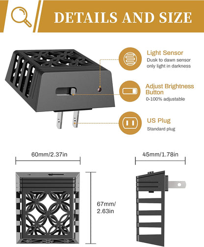 YANSUN 0.5-Watt Integrated LED Dimmable Plug-In Night Light, Warm 3000K, Dusk to Dawn, 4-Pack