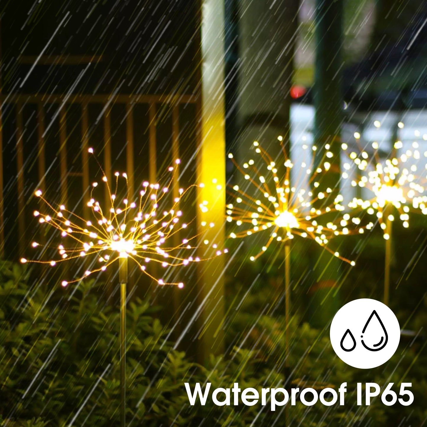 YANSUN LED Firework Garden Lights - 120 LEDs, Warm White, 40 Copper Wires (2-Pack)