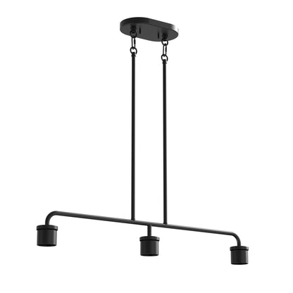 YANSUN 3-Light Island Pendant Light Fixture, Black, E26, No Bulbs, No Glass