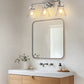 YANSUN 22 in. 3-Light Brushed Nickel Vanity Light with Glass Shade for Powder Rooms, Dressing Rooms or Bathrooms