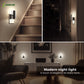 YANSUN 1-Watt Modern Square Plug-in Integrated LED Night Light with Light Sensor, Crushed Acrylic, White 5000K, Black, 2-Pack