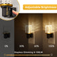 YANSUN 2-Pack Plug-In Night Lights with Crystal Columns, Gold Ring Accents, 3000K Warm Glow, Dimmable Function