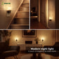 YANSUN 2-Pack Plug-In Night Lights with Crystal Columns, Gold Ring Accents, 3000K Warm Glow, Dimmable Function