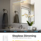 YANSUN 2-Light Minimalist Nickel LED Wall Sconce with Frosted Acrylic Shade, Modern Accent Light for Powder Room