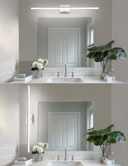 YANSUN 24-Watt 1-Light Nickel Integrated LED Vanity Light, 48 in. Modern Adjustable Wall Sconce for Bathroom or Various