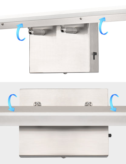 YANSUN 24-Watt 1-Light Nickel Integrated LED Vanity Light, 48 in. Modern Adjustable Wall Sconce for Bathroom or Various