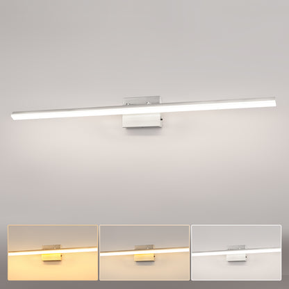 YANSUN 24-Watt 1-Light Nickel Integrated LED Vanity Light, 48 in. Modern Adjustable Wall Sconce for Bathroom or Various