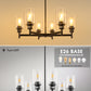 YANSUN 6-Light Black Candle Chandelier with Clear Glass Shades Modern Farmhouse Ceiling Light Fixture E26 for Dining Room Living Room