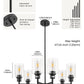 YANSUN 6-Light Black Candle Chandelier with Clear Glass Shades Modern Farmhouse Ceiling Light Fixture E26 for Dining Room Living Room