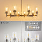 YANSUN 8-Light Brushed Nickel Industrial Chandelier with Clear Glass Cylinder Shades, perfect for Dining Room and Living Room