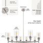 YANSUN 8-Light Brushed Nickel Industrial Chandelier with Clear Glass Cylinder Shades, perfect for Dining Room and Living Room